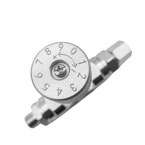 Hydraulic Flow Control Valve For Mini Excavator 1-2 Ton STB-G3/8 Bidirectional Restrictor With Two Sided Connectors, top view.
