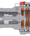3/4 Inch ISO-B Hydraulic Quick Change Coupler Featuring Bite Proof Design And 316 Stainless Steel Build cutaway showing internal seals and mechanisms