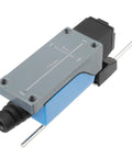 Adjustable Rod Lever Momentary Limit Switch 1NC 1NO ME-8107 2 Pack for industrial automation, side view with metal body and rod lever.