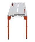 Heavy Duty Welding Table With 1000 Pound Load Rating Fold Flat Steel Workbench Built Legit For Garage Shops showcasing a steel top and adjustable legs.