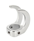 Close-up of adjustable welding corner clamp, silver heavy duty steel, lightweight and portable. Great for precise angles and fast positioning.