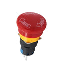 Mushroom Head Emergency Stop Push Button Switch 16mm Turn To Reset 1NO 1NC With Cover for machinery safety