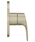 Eurosmart Shower Valve Trim in Brushed Nickel With StarLight Finish, Concealed Mounting for a Clean Look, side view