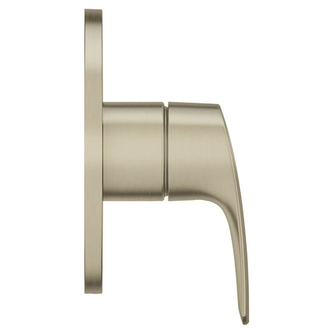 Eurosmart Shower Valve Trim in Brushed Nickel With StarLight Finish, Concealed Mounting for a Clean Look, side view