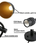 Dope Industrial Wall Sconce In Matte Black Finish Barn Style Farmhouse Wall Light with metal lampshade details, E26 base, braided wire