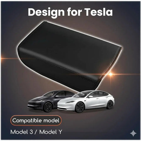 Tesla Model Y And Model 3 Armrest Cover Custom Fit Center Console Lid Protector With Premium Soft Leather for Old Models