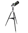 Portable Go-To Alt-Az Tracking Mount For Time-Lapse And Panoramas, 11-Pound Payload, On-The-Go Ready, with telescope on tripod