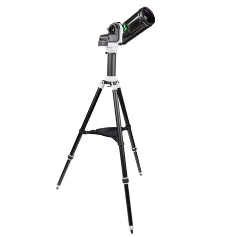 Portable Go-To Alt-Az Tracking Mount For Time-Lapse And Panoramas, 11-Pound Payload, On-The-Go Ready, with telescope on tripod