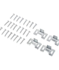 Set Of Four Spring Loaded Latches For Closets Cupboards And Cabinets In Stainless Steel With Easy Push To Open Design and screws