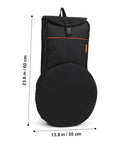 Flat Out Rugged Oxford Drum Pouch Waterproof Percussion Storage Case Built Boss Level For Studio Jams Gig Dates Weekend Campouts And Travel Hauls Black with dimensions 23.6 in height and 13.8 in width.