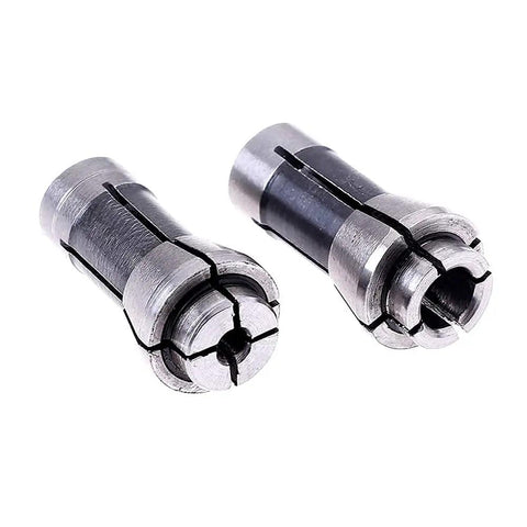 Two Piece Die Grinder Collet Set One Eighth Inch And One Quarter Inch Carbon Steel Chuck With Four Jaw Construction For Strong Grip
