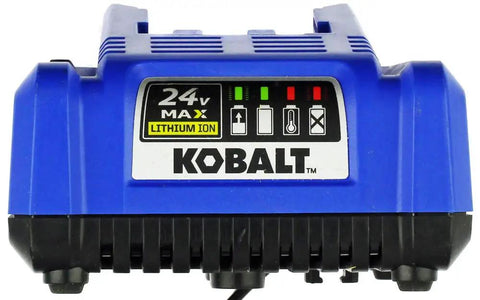 24V Lithium Ion Battery Charger For Cordless Tools Quick 30 To 60 Minute Charge Lightweight Under 1.2 Pounds Dual Color Blue