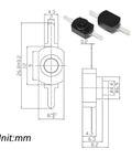 Diagram of Black Latching Mini On Off Push Button Switch Self Lock Micro Switch 2 Pin DC 30V 1A for Flashlights DIY Projects