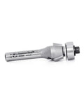Carbide Tipped Bevel Laminate Trim Router Bit 15 Degree Five Eighths Inch Diameter One Quarter Inch Shank Smooth Cut For Real Low Vibration For Edge Beveling And Trim Work, shown from side view on white background.