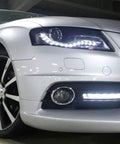 Front view of car equipped with Fits Any Ride LED Daytime Running Light Auto On Off Controller Module Box Relay For Cars And Trucks Dual 12W Output Engine Synced Auto On Off Easy Install For Any Vehicle With DRLs