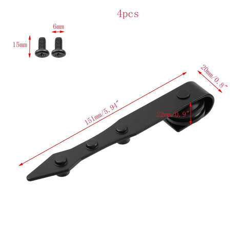 4 Piece Sliding Barn Door Hardware Kit With I Shape Track Hangers In Black For A Dope Home Upgrade Durable Iron Construction Easy Install Wear Resistant And Smooth Operation