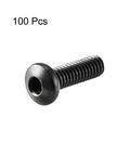 M2.5 X 8MM Button Head Hex Socket Cap Screw Bolts 100 Piece Set for heavy-duty use, premium alloy steel with slick black coating.