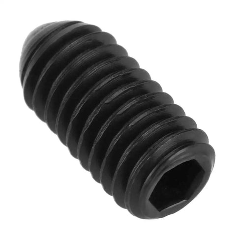Pro-Grade M6 Carbon Steel Ball Nose Spring Plungers Hex Socket Locking Pins Ten Pack close-up of a black hex socket locking pin