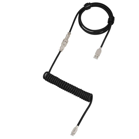 Amp Up Your Rig With This Badass Usb C Coiled Keyboard Cable Featuring Heavy Duty Braided Shield Detachable Type C Connector Smooth Retracting Rock Solid Double Sleeve Design For Mech Keyboards In Pink