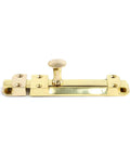 6 Inch Brass Slide Bolt Door Latch With Mounting Hardware for Interior or Exterior Doors, heavy duty smooth sliding.