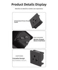 Tough As A Rock Heavy Duty 20 Amp 5 15R AC Electrical Power Socket And Three Prong Wall Receptacle close-up of US standard three-prong outlet.