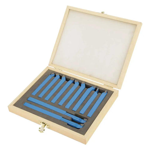 Carbide Lathe Tool Kit 11 Piece With 8x8mm Square Shank For Turning Grooving And Metal Cutting In Workshop Machining Ideal For Pros Durable Carbon Steel And Cemented Carbide Bits For Long Lasting Precision In Heavy Duty Lathe Work, 11-piece set in case