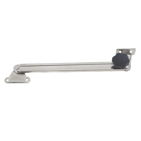 Adjustable Stainless Steel Boat Hatch Stay 8 To 14 Inch Durable Heavy Duty Gear Built To Last For Yacht Porthole Window Ice Box Lid Bait Well Skylight And More, side view