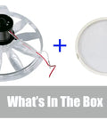 Beef Up Your RV Vent With This 12 Inch Fan Blade And Screen 1200 CFM High Airflow Motor Assembly For Quiet Roof Vent Repair Replacement Kit Fits Most Standard RV Fans Easy Install shown with fan blade and screen.