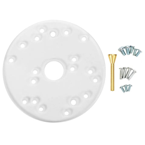 Top Shelf Transparent Acrylic Router Base Plate For Trim Routers Featuring Brass Centering Pencil Dead On Alignment with screws.