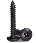 Beefy Set Of 100 8 By 1 Inch Wood Screws Self Tapping Truss Head Phillips Stainless Steel 304 Black Oxide For DIY Woodworking Decks Cabinets And Outdoor Projects Today in close-up view.