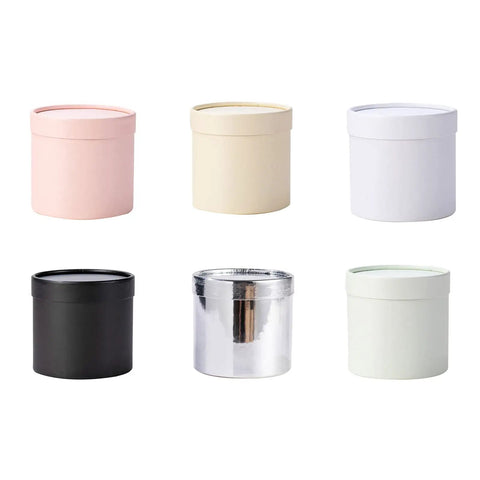 Assorted round cardboard gift boxes with lid for weddings and parties, rose flower packaging decor, versatile gift box 12x12x12 cm
