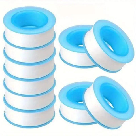 Plumbing Pro Thread Seal Tape For Leaks, PTFE Pipe Sealant Tape For Water Lines, Half Inch Thread Seal, Leak Proof, Durable And Flexible, 10 Roll Pack For Home And Commercial Use