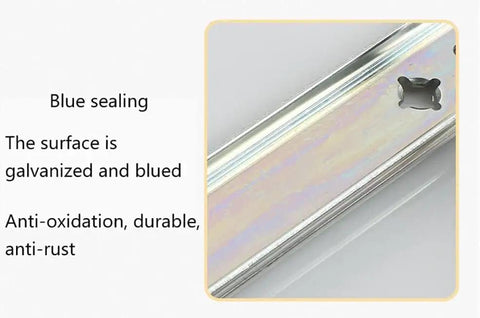 Close-up of Heavy Duty Full Extension Ball Bearing Drawer Slides Zinc Plated Steel showing galvanized finish and blue sealing.