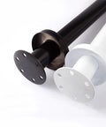 Three sturdy stainless steel breakfast bar support legs for coffee and dining tables, black and white, with mounting holes, 6 cm diameter