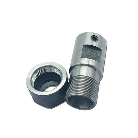 Heavy Duty ER16 Collet Chuck Spindle Extension Rod For Milling Machines And CNC Lathes, showing 14mm threaded metal rod and nut.
