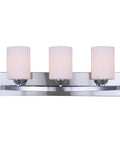 Slick Chrome Hampton 3 Light Vanity With Flat Opal Glass Damp Location Rated Bathroom Light 24 Inch Wide Fixture Uses 3 Type A Bulbs