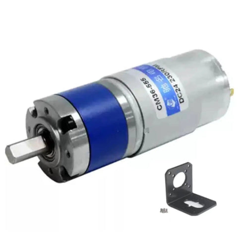 Premium Heavy Duty Planetary Gear Motor Dc 36Mm 24 Volt 430Rpm with mounting bracket, ideal for robotics and smart home projects.