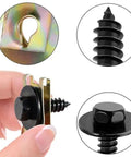 Close-up of screws and bolts from All In One Car Fastener Kit With 100 Pieces Screws Bolts Undertray Clips Plastic Rivets U Nuts Engine