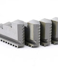 Rock Solid 4 Jaw Lathe Chuck Jaws For K12-80 And K12-100 Metal Lathes in gray steel, showing premium jaws for precision gripping.