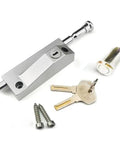 Hella Tough Zinc Alloy Gate Latch With Heavy Duty Spring Bolt For Garden Driveway And Garage Doors Anti Theft Corrosion Resistant Surface Mount Hardware with keys and screws.