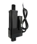 Smooth as Butter Silent Electric Linear Actuator 12V With 2 Inch Stroke Handles 330 lbs side view with wiring.