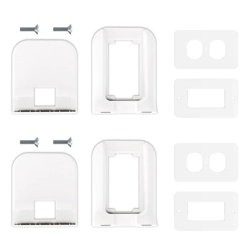 Outlet Shelf Wall Holder 2 Pack For Duplex Outlets Space Saving Bath And Kitchen Organizer No Fuss Install 4.3 Inch Wide By 5.1 Inch Deep Holds Up To 10 Lbs White Finish For Tools Toothbrushes Smart Home Gear components layout
