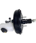 Heavy Duty Brake Booster Pump 446100N010 Replacement side view showcasing black pump body and connected fluid reservoir.