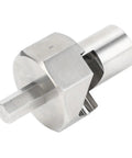 Premium Bench Dog Hole Chamfer Reamer Tool 20mm Woodworking Cutter With Polished Finish And Hex Shank For Electric Drill, shown from an angled perspective.