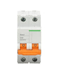 Top Tier Miniature Circuit Breaker With Dual Pole Layout And C Curve Wiring showing 2P design and manual reset switch for electrical safety.