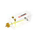 700ml RC Gas Fuel Tank for RC Airplanes, clear plastic bottle with metal cap and outlets, showing plug and play installation.