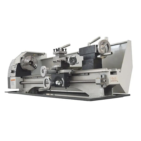 Lgxenzhuo 8 Inch Precision Metal Lathe For Benchtop Use With Brushless Motor And Adjustable Speeds Up To Twenty Two Fifty Rpm side view showing controls and machining features.