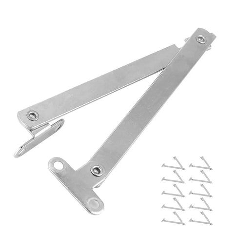 Cupboard Lift Up Strut Kit 10 Pieces Heavy Duty Metal Support Hinges for Kitchen Cabinets with screws, beefy iron build