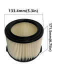 1 Pack Replacement Cartridge Filter Compatible With 3 To 4.5 Gallon Wet Dry Shop Vacuums 1 Layer Pleated Paper HEPA Filter dimensions shown