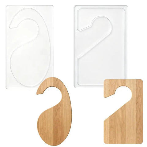 2 Piece Heavy Duty Acrylic Baby Closet Divider Router Template With Curved Hanger Cutting Stencil Clear woodworking routing jig, flat display.